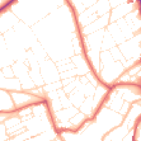 Daytime road noise heatmap for BS8 3DQ