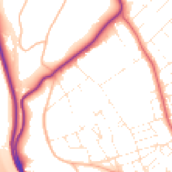 Daytime road noise heatmap for BS8 3HR