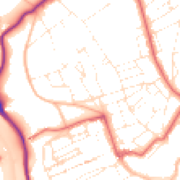 Daytime road noise heatmap for BS8 3JX