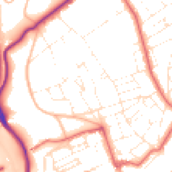 Daytime road noise heatmap for BS8 3LA