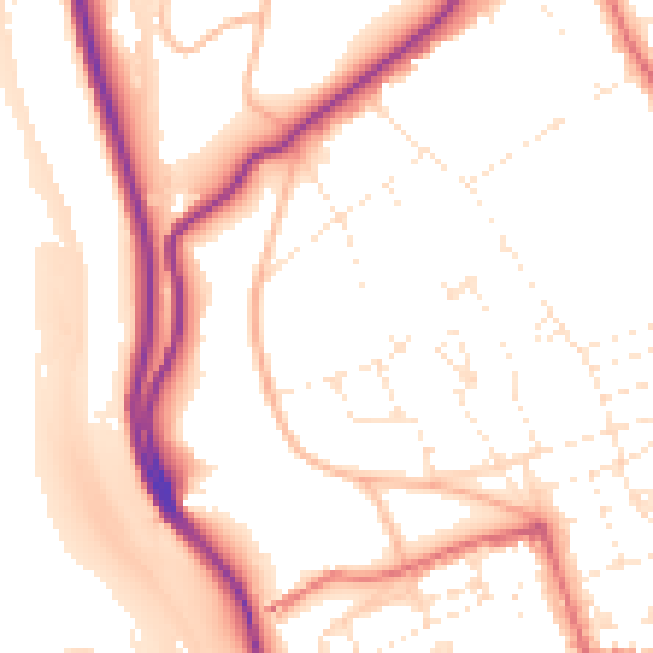 Daytime road noise heatmap for BS8 3LL