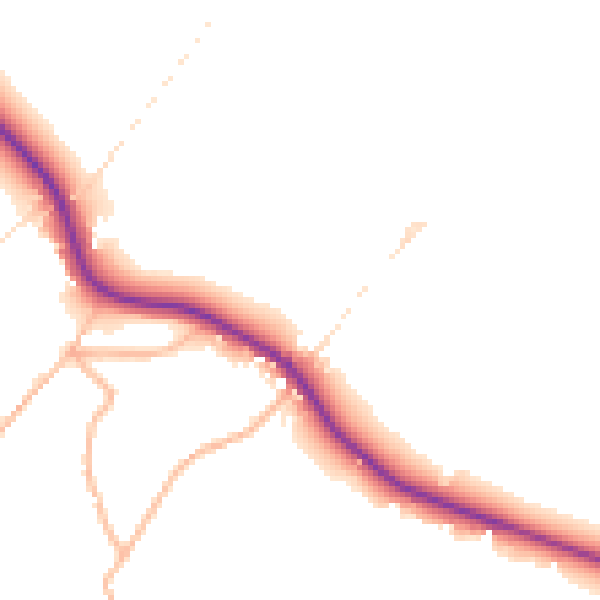 Daytime road noise heatmap for BS8 3QR