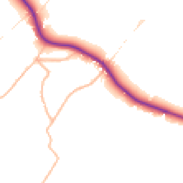 Daytime road noise heatmap for BS8 3RW