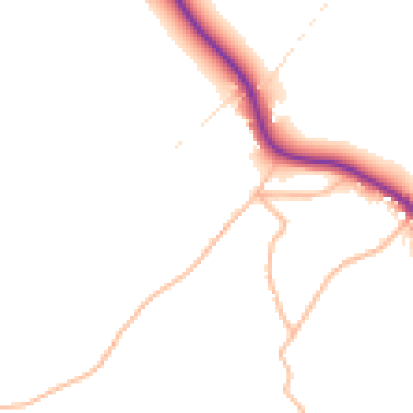 Daytime road noise heatmap for BS8 3SB
