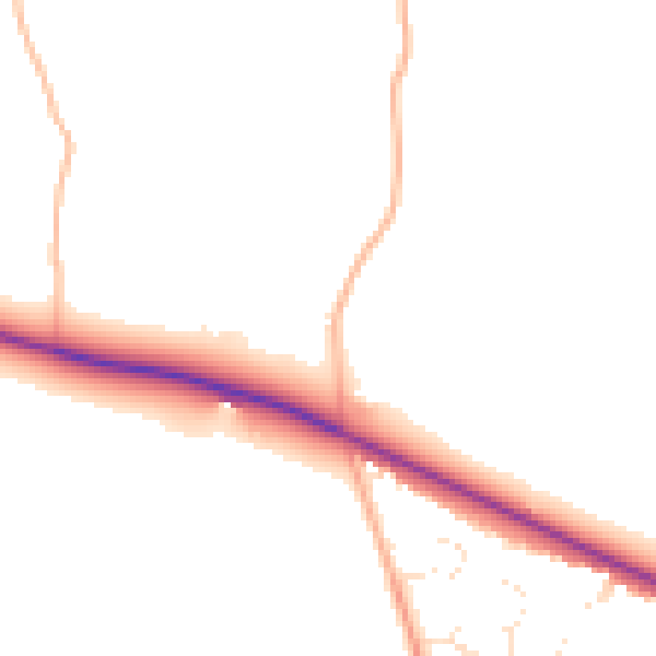 Daytime road noise heatmap for BS8 3TS