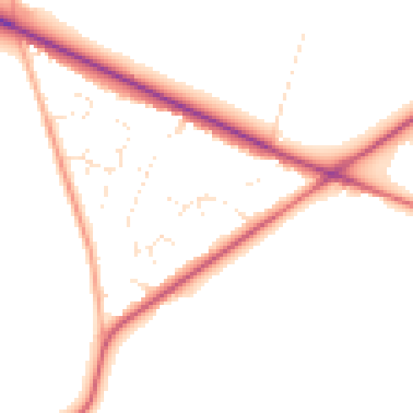 Daytime road noise heatmap for BS8 3UX
