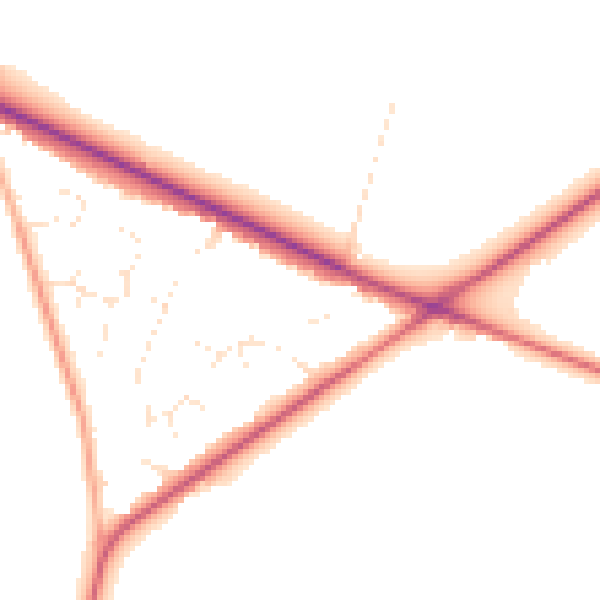 Daytime road noise heatmap for BS8 3UY