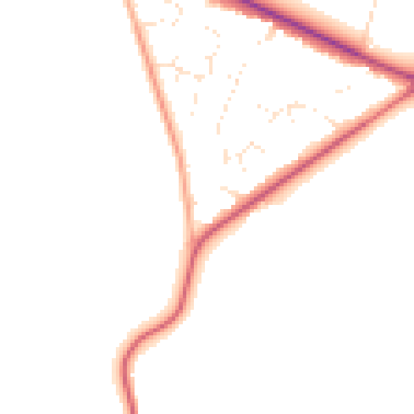 Daytime road noise heatmap for BS8 3UZ