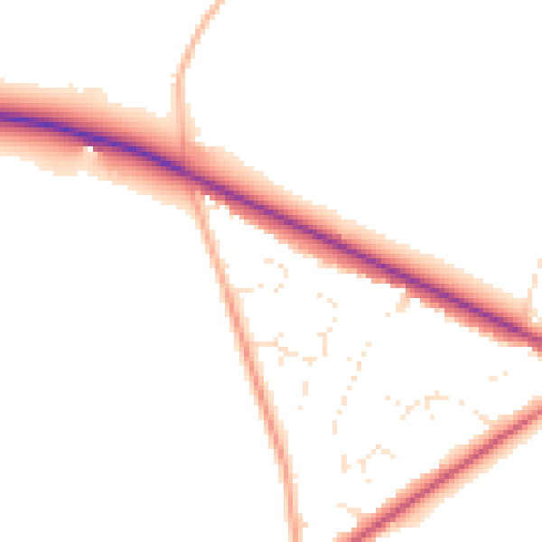 Daytime road noise heatmap for BS8 3XD