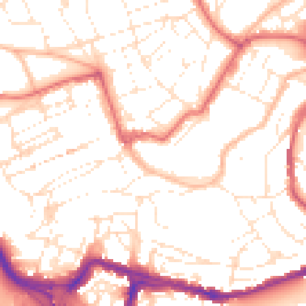 Daytime road noise heatmap for BS8 4EJ