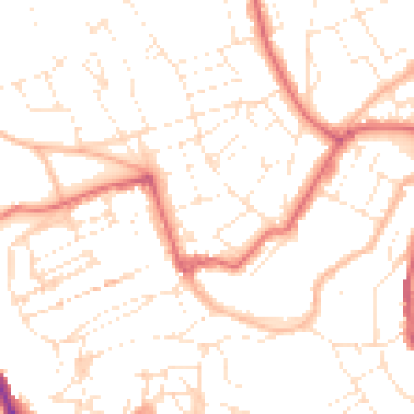 Daytime road noise heatmap for BS8 4EX