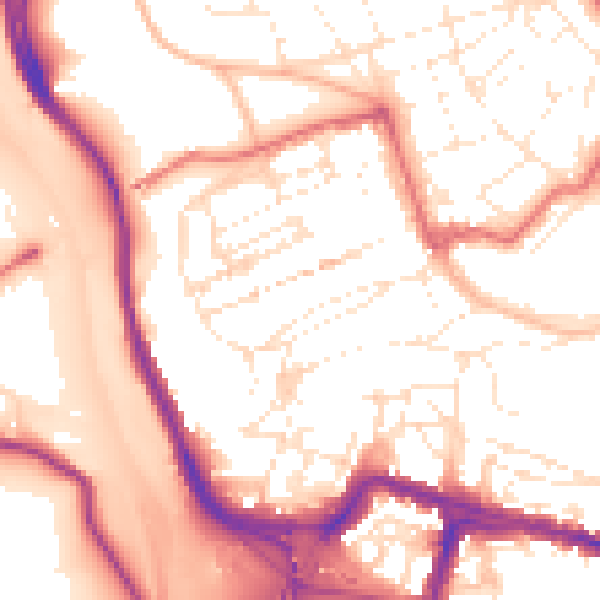 Daytime road noise heatmap for BS8 4JY