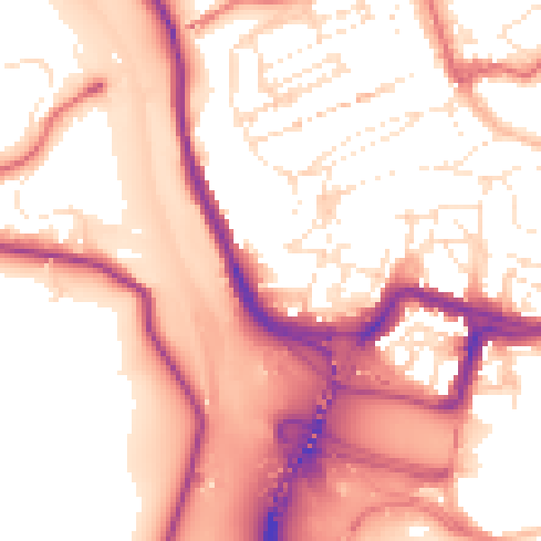 Daytime road noise heatmap for BS8 4LJ