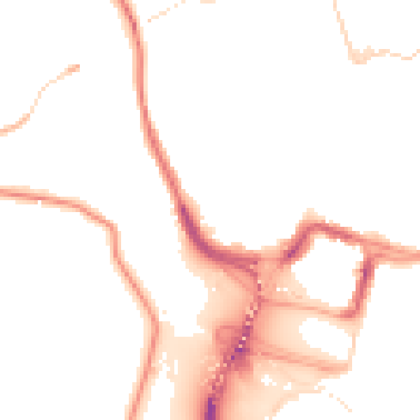 Night-time road noise heatmap for BS8 4LJ