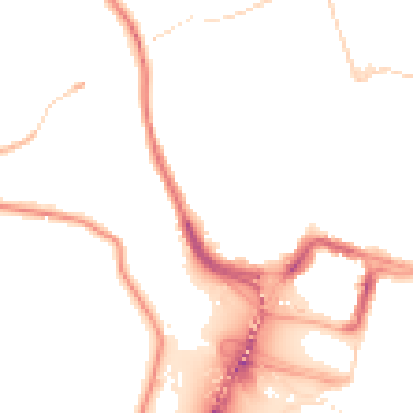 Night-time road noise heatmap for BS8 4LW