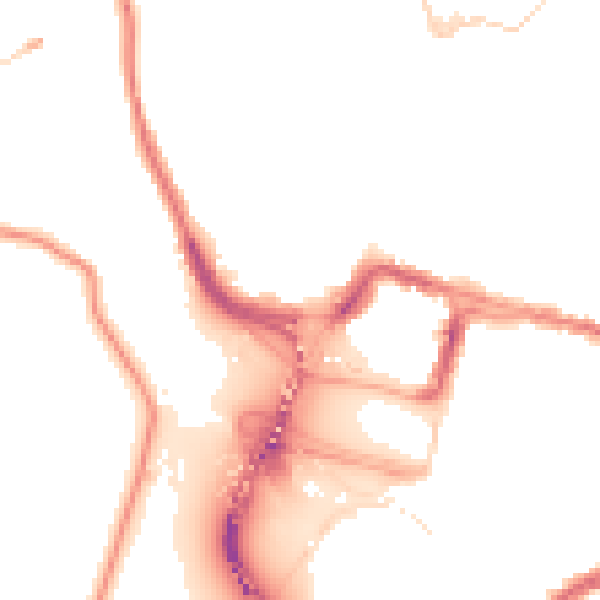Night-time road noise heatmap for BS8 4NA