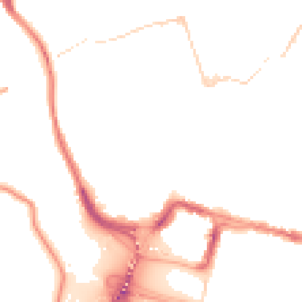 Night-time road noise heatmap for BS8 4PL