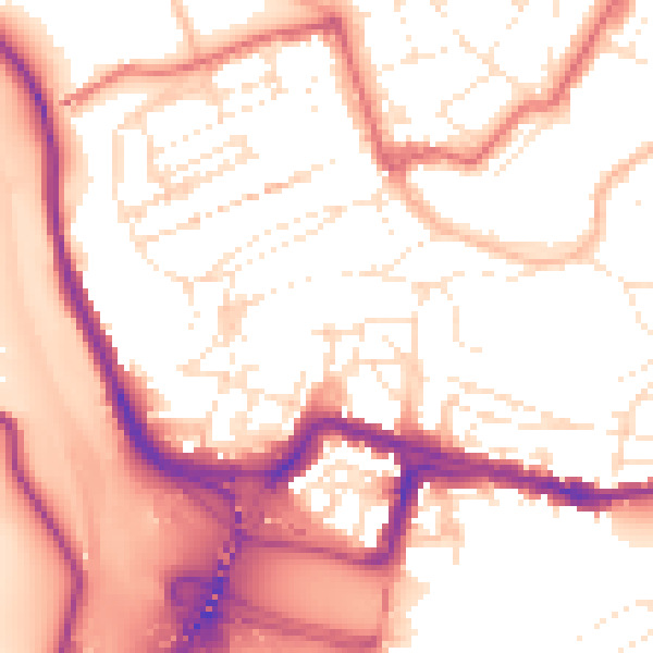 Daytime road noise heatmap for BS8 4PP