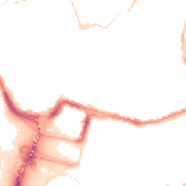 Night-time road noise heatmap for BS8 4PU