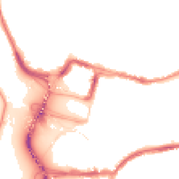 Night-time road noise heatmap for BS8 4QB