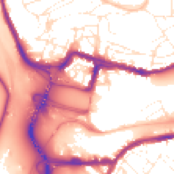 Daytime road noise heatmap for BS8 4QD