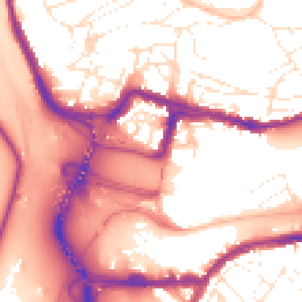 Daytime road noise heatmap for BS8 4QF