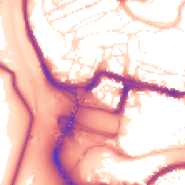 Daytime road noise heatmap for BS8 4QL