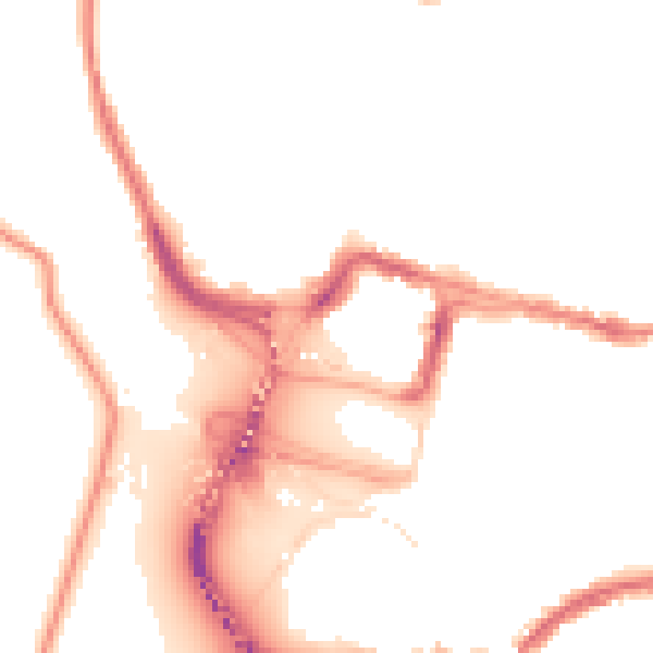 Night-time road noise heatmap for BS8 4QL