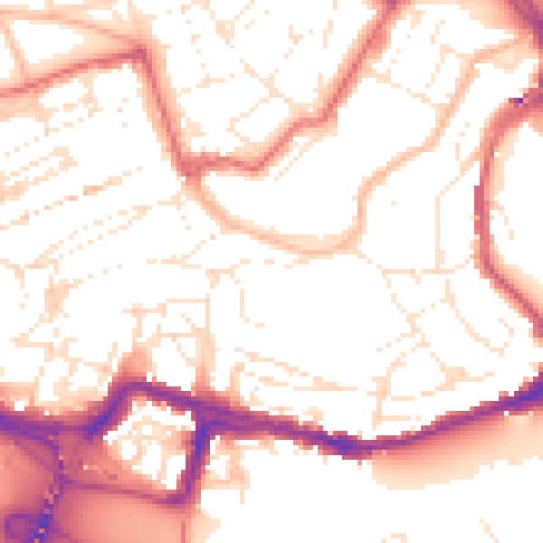 Daytime road noise heatmap for BS8 4RA