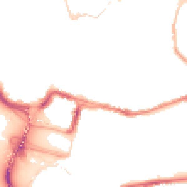 Night-time road noise heatmap for BS8 4RL