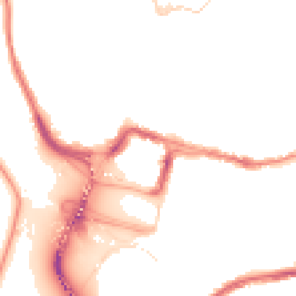 Night-time road noise heatmap for BS8 4SD