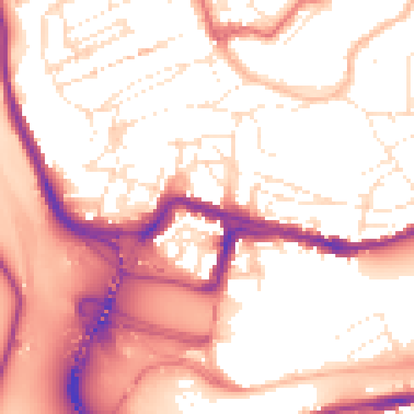 Daytime road noise heatmap for BS8 4SW