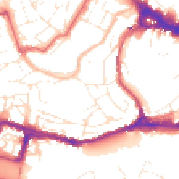 Daytime road noise heatmap for BS8 4TA