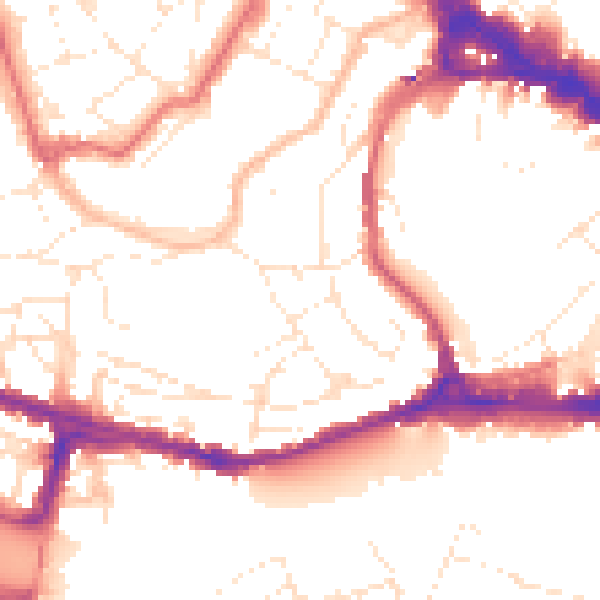 Daytime road noise heatmap for BS8 4TB