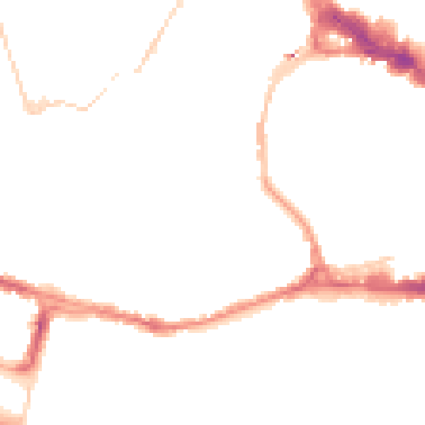 Night-time road noise heatmap for BS8 4TB