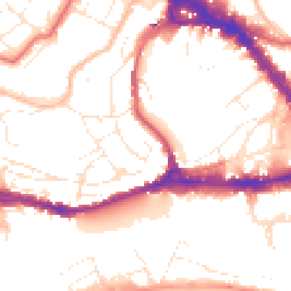 Daytime road noise heatmap for BS8 4TG