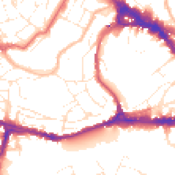 Daytime road noise heatmap for BS8 4UH