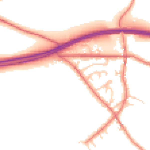 Daytime road noise heatmap for CA11 0DX