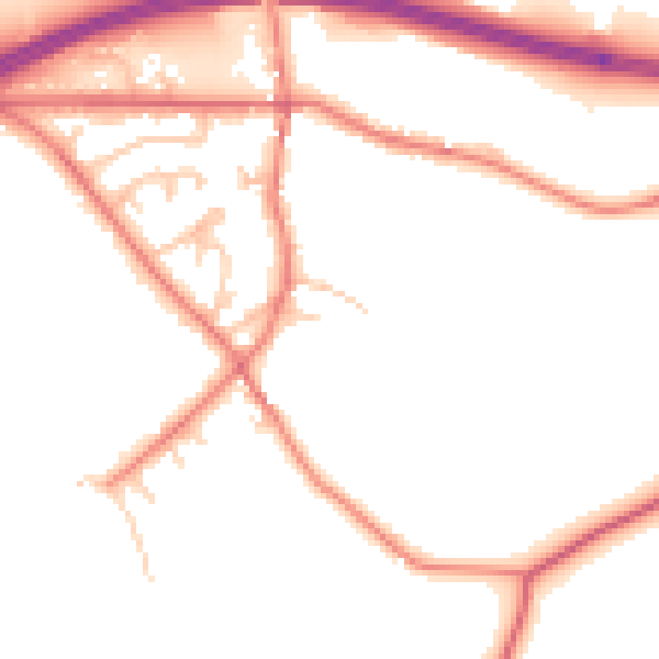 Daytime road noise heatmap for CA11 0DZ
