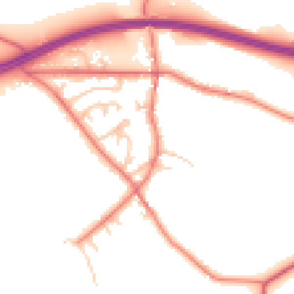 Daytime road noise heatmap for CA11 0EL