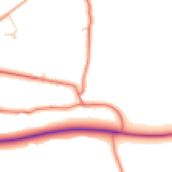 Daytime road noise heatmap for CA11 0RA