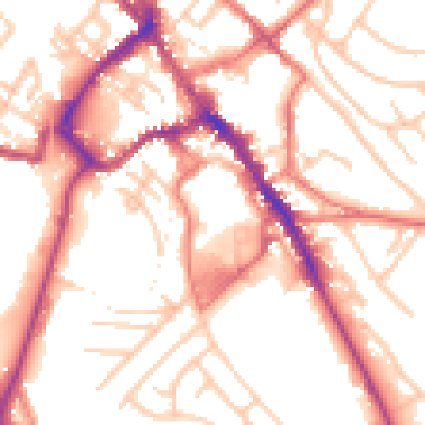 Daytime road noise heatmap for CA11 7BW