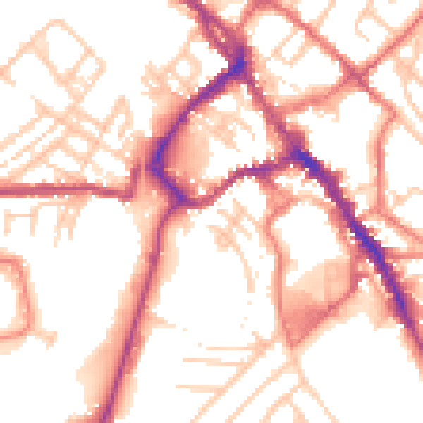 Daytime road noise heatmap for CA11 7DH