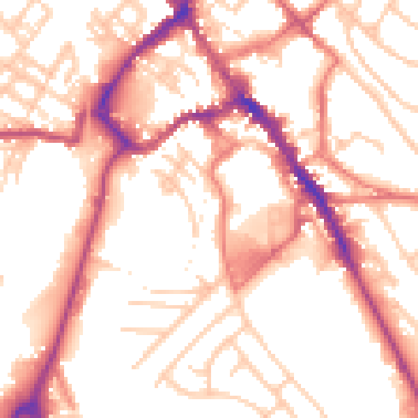 Daytime road noise heatmap for CA11 7DN