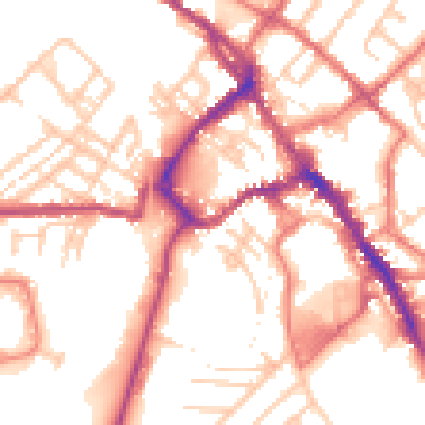 Daytime road noise heatmap for CA11 7JD