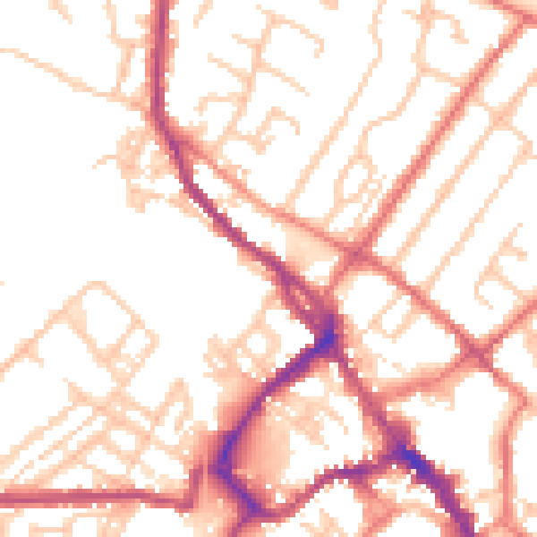 Daytime road noise heatmap for CA11 7NE