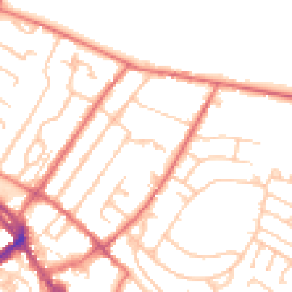 Daytime road noise heatmap for CA11 7UB