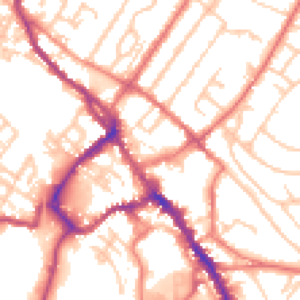 Daytime road noise heatmap for CA11 7XH