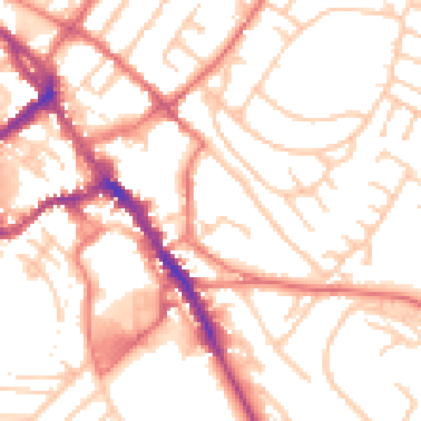 Daytime road noise heatmap for CA11 7XJ