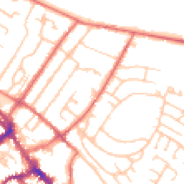 Daytime road noise heatmap for CA11 8AJ